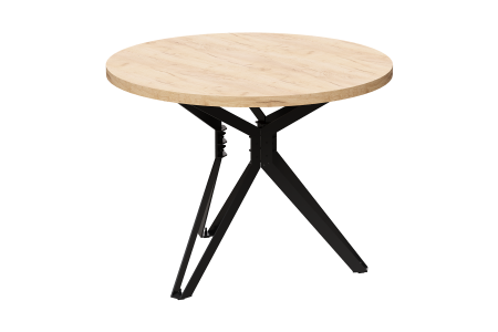 Стол Ванкувер (D900), ЛДСП Дуб золотой крафт / Металлокаркас Черный